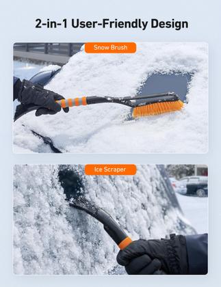 Imagem de Escova e Raspador de Gelo AstroAI 27cm para Pára-brisa de Carro