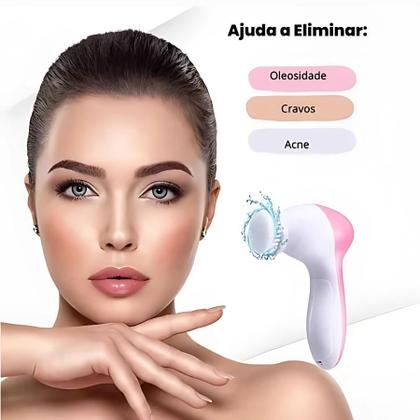Imagem de Escova Elétrica Facial 5 em 1 com Funções de Massagem e Relaxamento