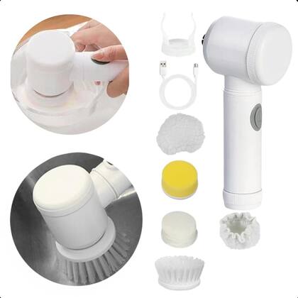 Imagem de Escova Elétrica Multiuso Compacta Para Limpeza Louças Recarregável Multifuncional Banheiro