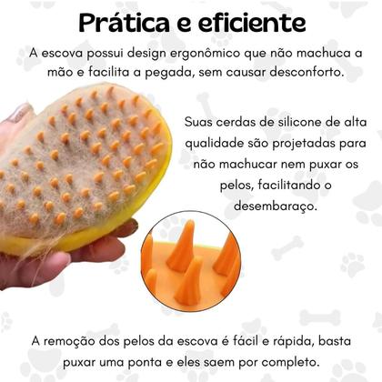 Imagem de Escova Elétrica Removedora De Pelos Com Vapor Para Animais