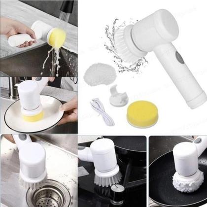 Imagem de Escova Elétrica USB 5 em 1 para Limpeza de Cozinha e Fogão