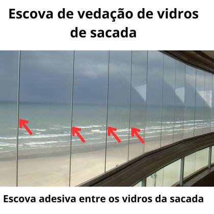 Imagem de Escova envidraçamento de sacada vedação entre vidros 7x10mm Preta