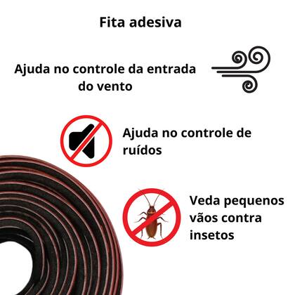 Imagem de Escova envidraçamento de sacada vedação entre vidros 7x10mm Preta