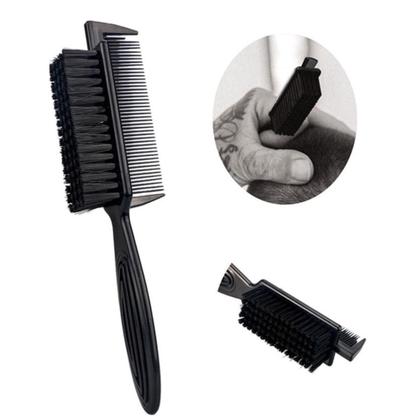 Imagem de Escova Escovinha de Disfarce Degradê Limpeza Dupla com Pente Para Barbeiro Profissional Cerdas Macias