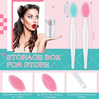 Imagem de Escova esfoliante para lábios Patelai Silicone 24 unidades com recipiente