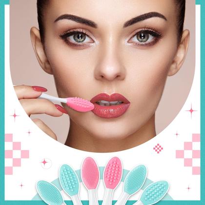 Imagem de Escova esfoliante para lábios Patelai Silicone 24 unidades com recipiente