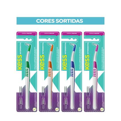 Imagem de Escova Interdental Cônica para Aparelho e Próteses com 4 Refis Cerdas Macias Kess