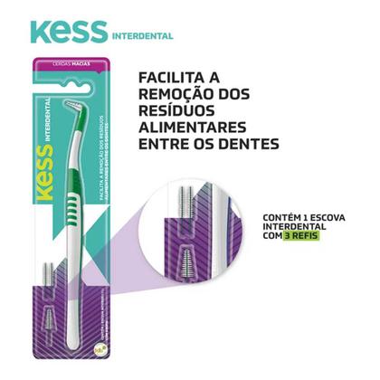 Imagem de Escova Interdental Cônica para Aparelho e Próteses com 4 Refis Cerdas Macias Kess