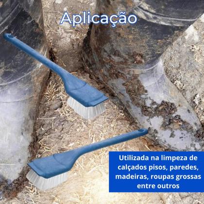 Imagem de Escova Limpa Botas Longa Azul 45CM 3 unidades