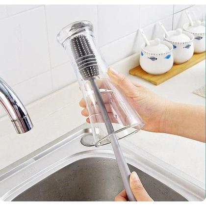 Imagem de Escova Limpa Copo Garrafa em Silicone - Multiuso