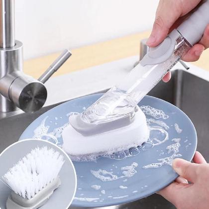 Imagem de Escova limpeza lava louca automatica dispenser detergente 4