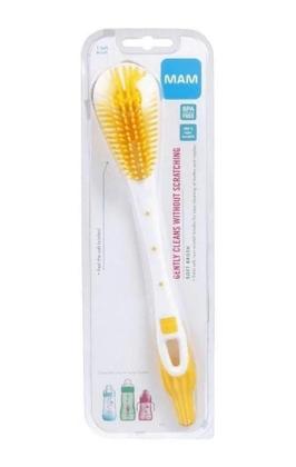 Imagem de Escova Limpeza Mamadeiras E Bicos Soft Brush Amarela Mam 