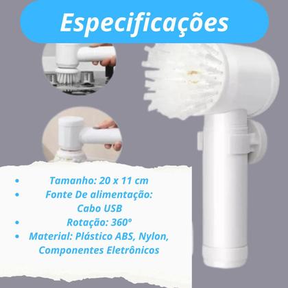 Imagem de Escova Magic Brush com Cabeças Removíveis - 3 em 1 - Entrega Rápida
