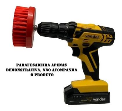 Imagem de Escova Média Para Lavar Estofados Sofá Uso Furadeira Promoção