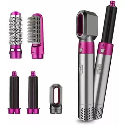 Imagem de Escova Modeladora 5 em 1 Secadora Chapinha Modelador de Cachos Escova Elétrica