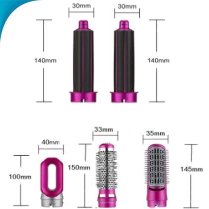 Imagem de Escova Multifuncional 5 Em 1 Com Potência Avançada Que Seca Alisa E Modela Com Praticidade Pronta Entrega Ideal Para Pre