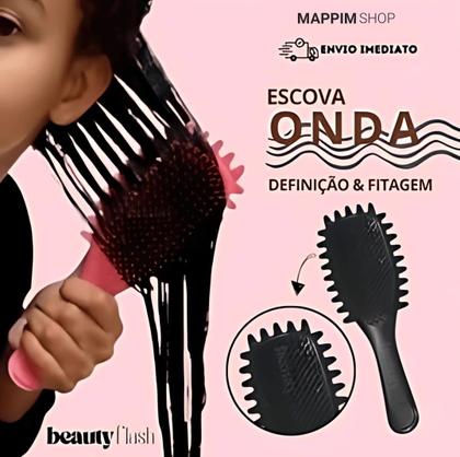 Imagem de Escova Onda Finalizadora Beauty Flash Definição de Cachos e Finalização Para Cabelo Cacheado Crespo PINK