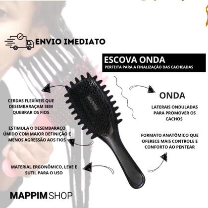 Imagem de Escova Onda Finalizadora Beauty Flash Definição de Cachos e Finalização Para Cabelo Cacheado CrespoBLACK