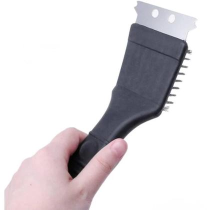 Imagem de Escova Para Limpar Grelha Churrasqueira Espátula Cerdas Aço