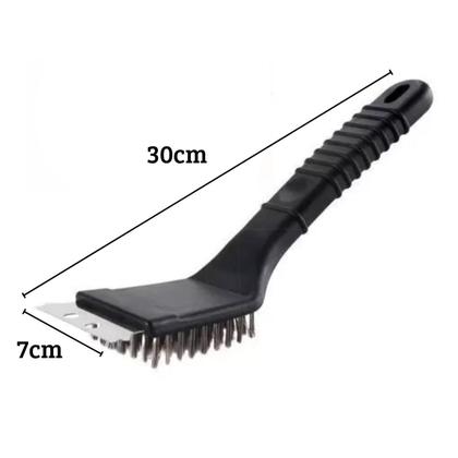 Imagem de Escova Para Limpar Grelha Churrasqueira Espátula Cerdas Aço