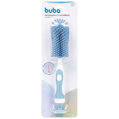 Imagem de Escova Para Mamadeiras Silicone Azul Buba