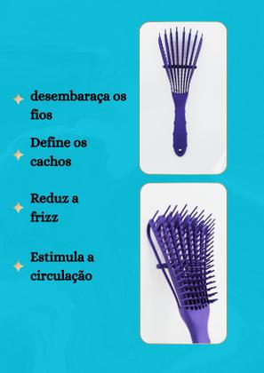 Imagem de Escova Para Pentear Cabelo Polvo Profissional Perfeita Para Cabelos Cacheados Não Agride o Cabelo