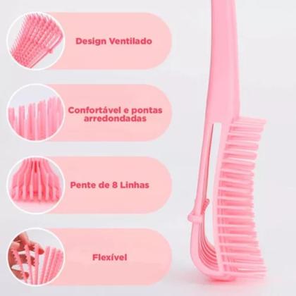 Imagem de Escova Pente Polvo Para Cabelo Cacheado Desembaraça