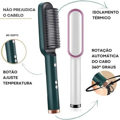 Imagem de Escova Pente Secadora Profissional 3 Em 1 Seca Modela Cabelo Bivolt