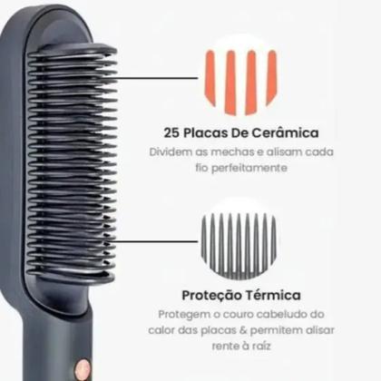 Imagem de Escova Pente Secadora Profissional Seca Modela Cabelo 3 Em 1