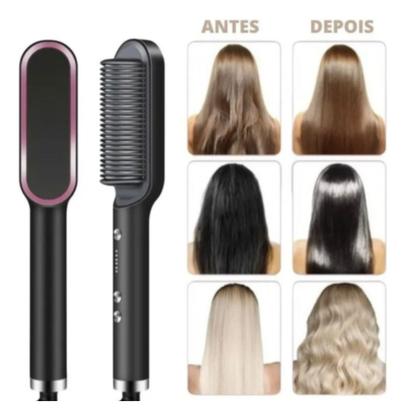 Imagem de Escova Pente Secadora Profissional: Seque e Modele Seus Cabelos sem Esforço!