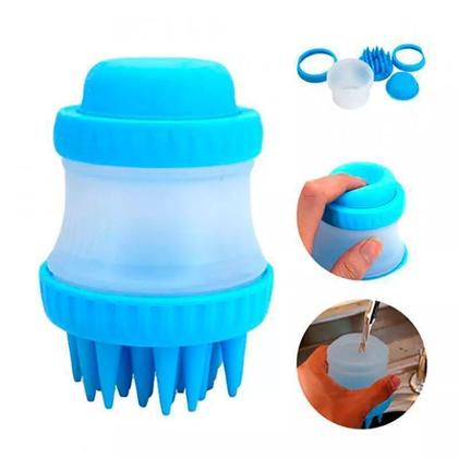 Imagem de Escova Pente Silicone Com Dispenser Para Cachorro E Gato