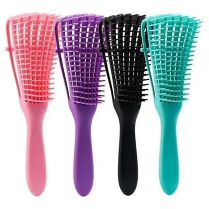 Imagem de Escova Polvo Para Cabelos Cacheados Flexível 8 Pontas Cor:Verde