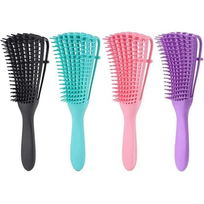 Imagem de Escova Polvo Para Cabelos Cacheados Flexível 8 Pontas Cor:Verde