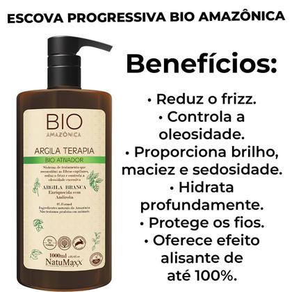 Imagem de Escova Progressiva Gloss Bio Amazônica Selagem Redução de Frizz Argila NatuMaxx 1L