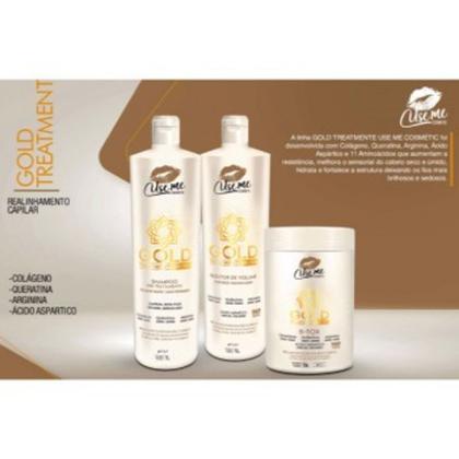 Imagem de Escova progressiva gold treatment use me cosmetic + Btox gold treatment 1kg