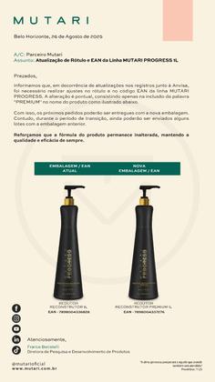 Imagem de Escova Progressiva Mutari Premium sem formol - 1 (um) Litro