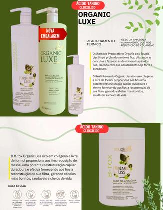 Imagem de Escova Progressiva Realinhamento Organic Luxe Souple Liss 2x1L
