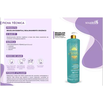 Imagem de Escova Progressiva Realinhamento Termicó Brazilian Essential 1L Souple Liss