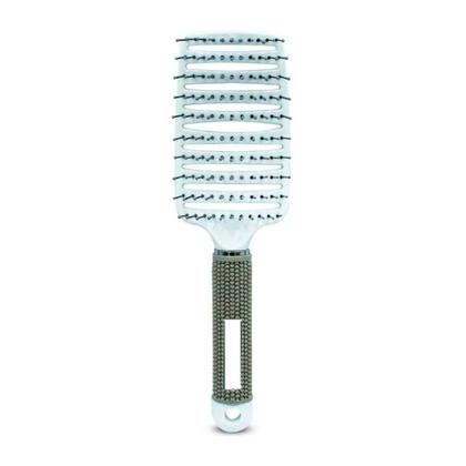 Imagem de Escova Raquete Vazada Curva Profissional - Branca