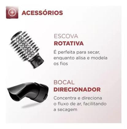 Imagem de Escova Rotativa Mondial ER-10 1200W, Rose/Preto  220V