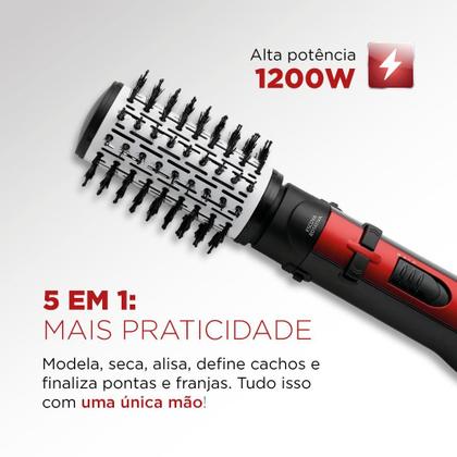 Imagem de Escova Rotatória Turbo Kit 4 Em 1 Seca Alisa Modela Define
