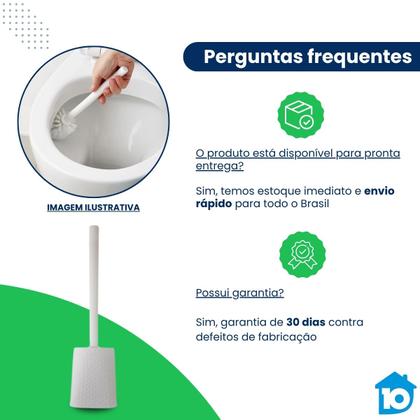 Imagem de Escova Sanitária Clink Com Suporte Plástico Banheiro Higiene Limpeza Portátil Design Compacto