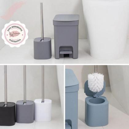 Imagem de Escova Sanitária com Cabo de Aço Inox Com Tampa e Reservatório 