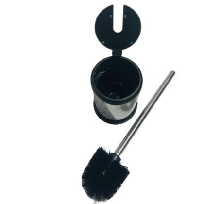 Imagem de Escova Sanitária de Aço Inox com Suporte e Tampa 11,5x39cm Lyor