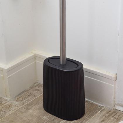 Imagem de Escova sanitaria de silicone com suporte de ceramica oikos