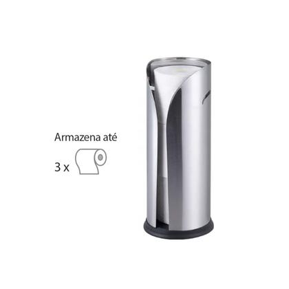 Imagem de Escova Sanitaria e Porta Papel Higienico Suporte Inox Preto