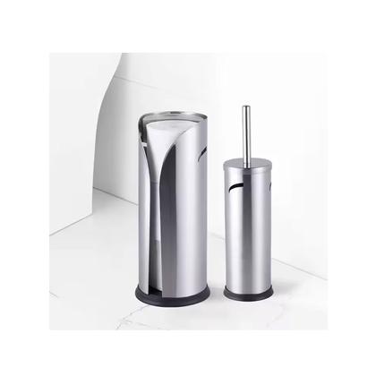 Imagem de Escova Sanitaria e Porta Papel Higienico Suporte Inox Preto