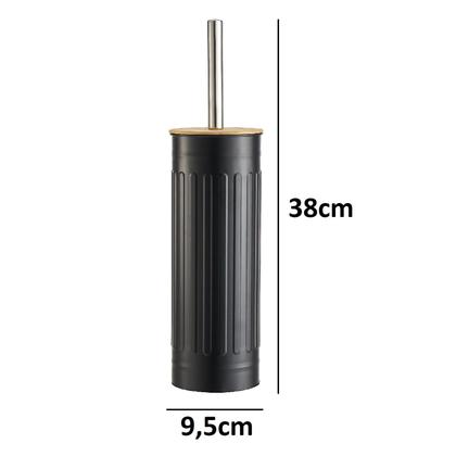 Imagem de Escova Sanitária Fluted Preta Limpeza Vaso Banheiro Higiene