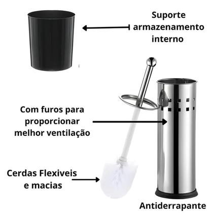 Imagem de Escova Sanitária Inox Clink Para Vaso De Banheiro