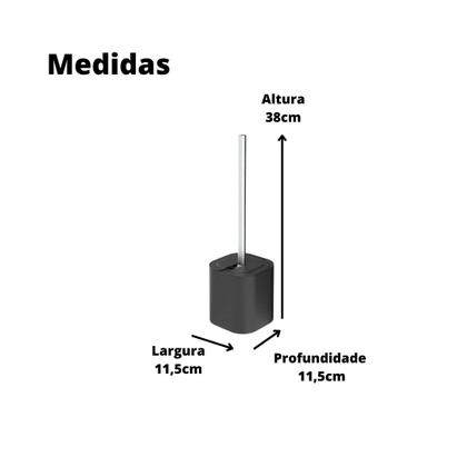 Imagem de Escova Sanitária Suporte Para Vaso Sanitário Banheiro Preto